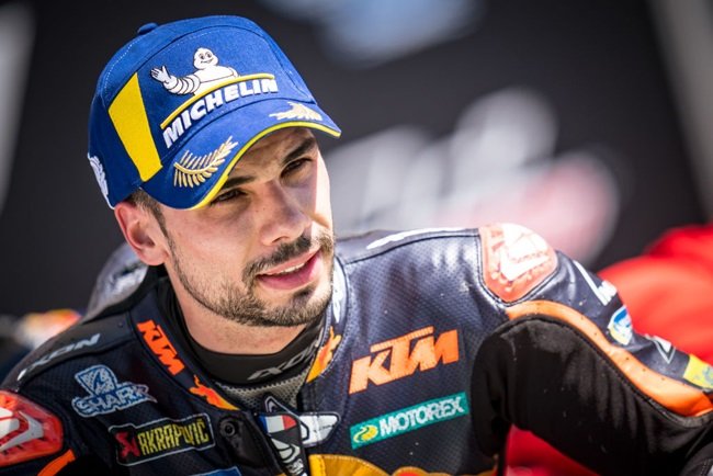 Miguel Oliveira of Portugal and Red Bull KTM Factory Racing at parc ferme. 