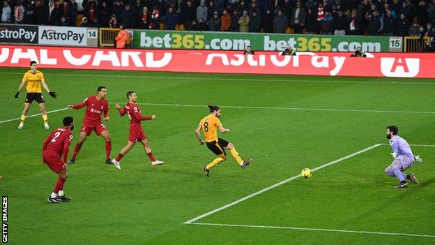 Liverpool concede a third against Wolves
