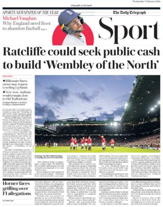 Wednesday's Telegraph back page