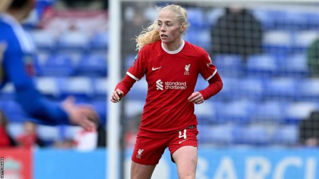 Grace Fisk playing for Liverpool